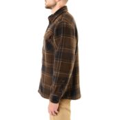 Мужская куртка-рубашка из микрофлиса в клетку на подкладке из шерпы, рабоча
