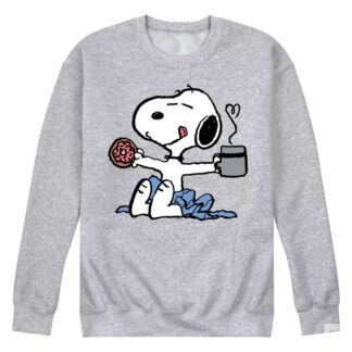 Мужской свитшот с рисунком Peanuts Snoopy Donut Coffee Licensed Character