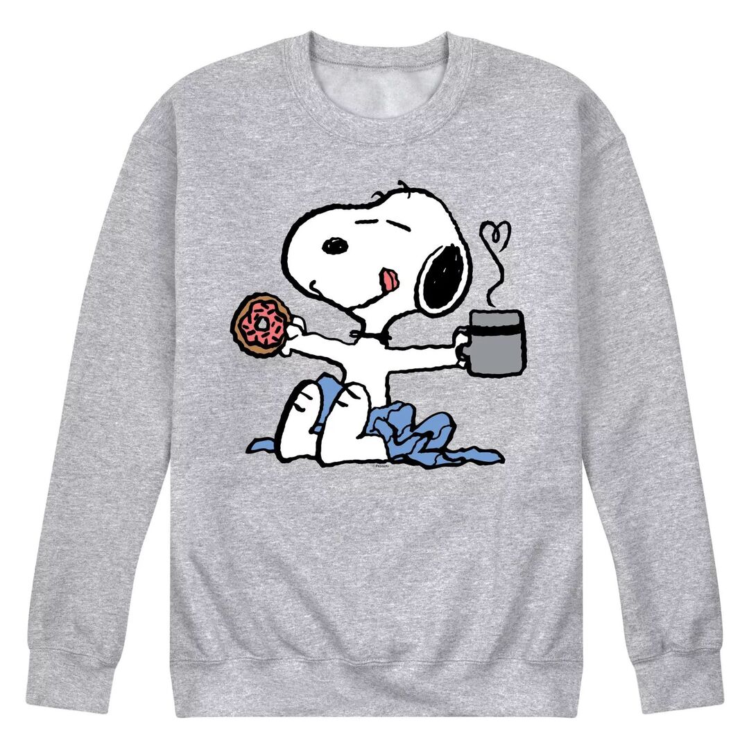 Мужской свитшот с рисунком Peanuts Snoopy Donut Coffee Licensed Character