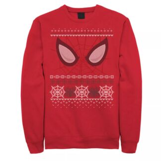 Мужской флисовый пуловер с рисунком Marvel Spider-Man Eyes Ugly Christmas