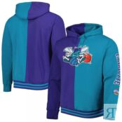 Мужской Mitchell & Ness фиолетовый/бирюзовый New Orleans Hornets Big & Tall