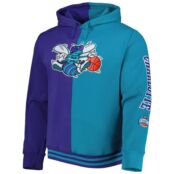 Мужской Mitchell & Ness фиолетовый/бирюзовый New Orleans Hornets Big & Tall