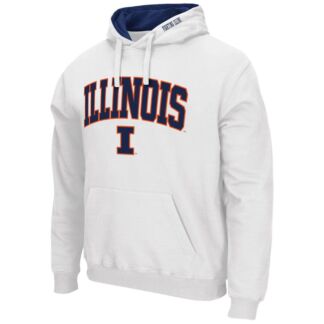 Мужской белый пуловер с капюшоном Illinois Fighting Illini Arch & Logo 3.0