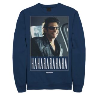 Мужской свитшот «Парк Юрского периода» Ian Malcolm Hahararahaha, Blue Licen