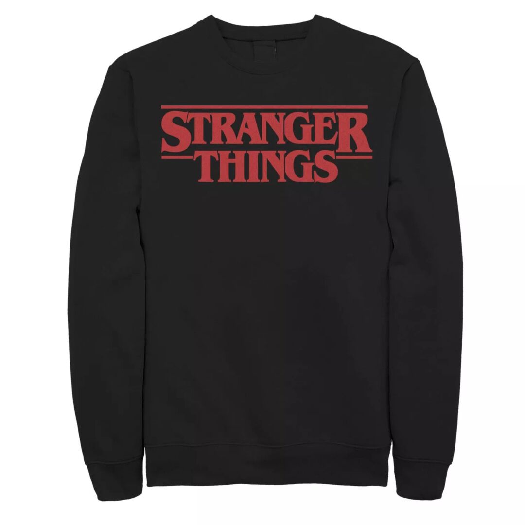 Мужской свитшот с однотонным логотипом Netflix Stranger Things, слева на гр