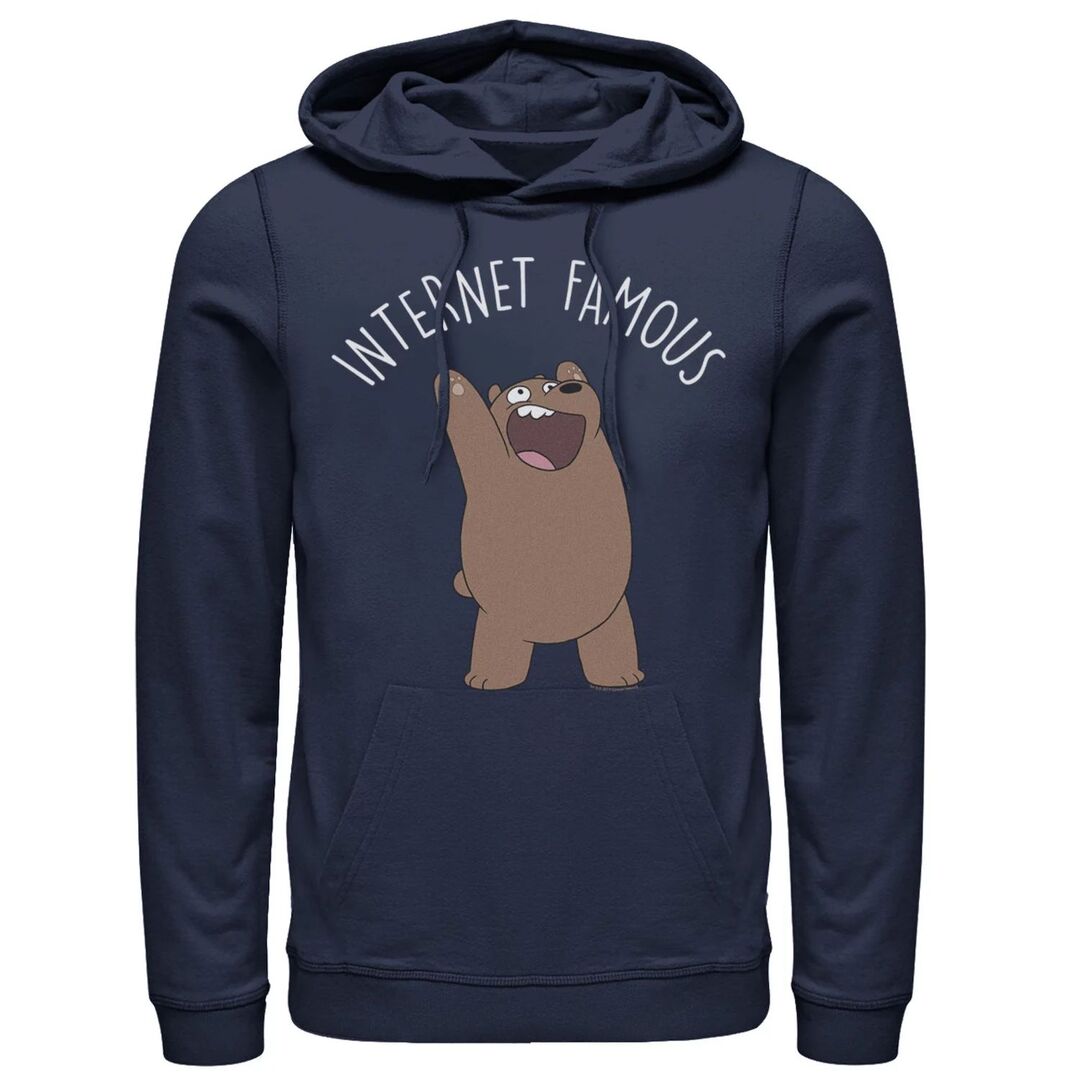 Мужская толстовка с капюшоном Cartoon Network We Bare Bears Internet Famous 33875500 | Navy фото 1