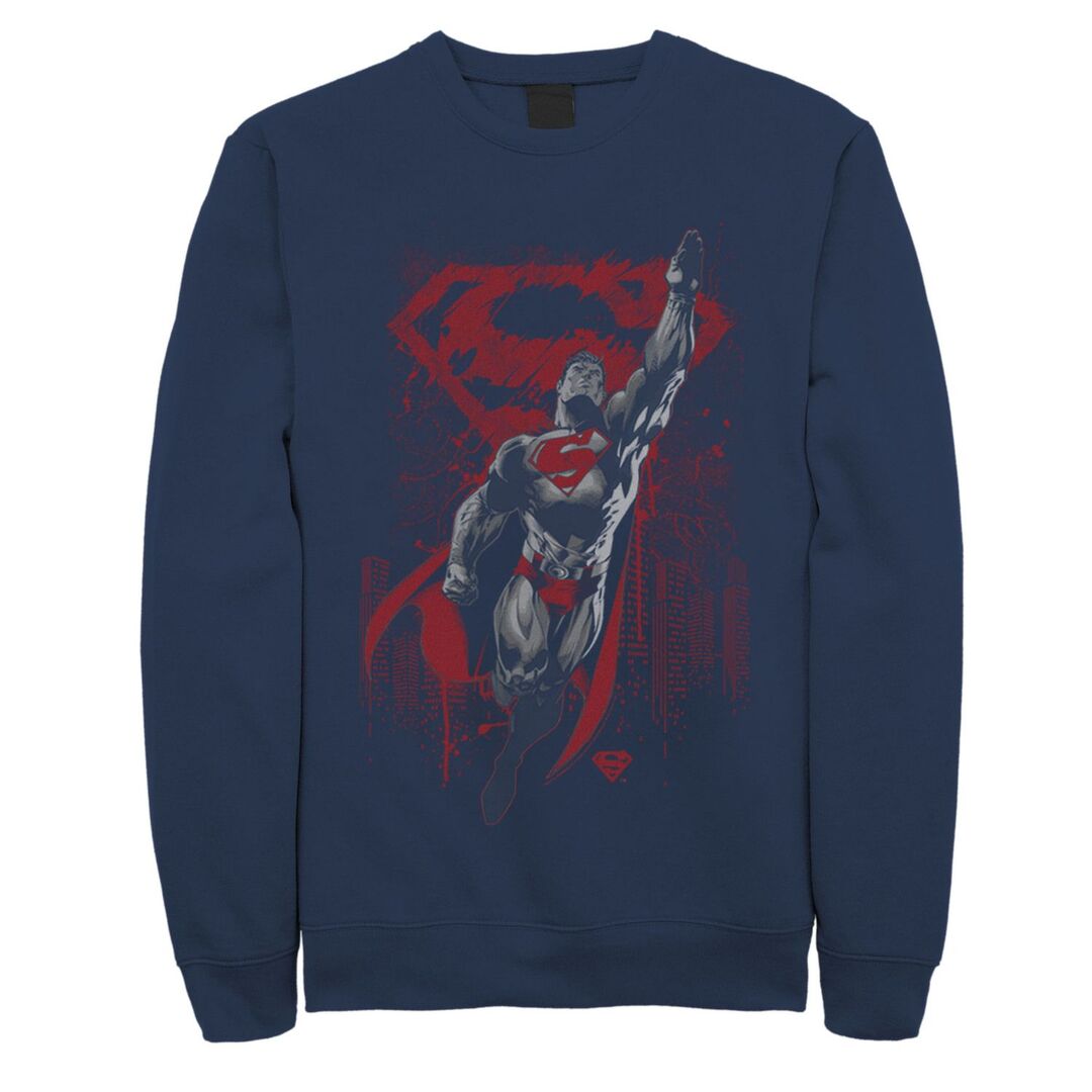 Мужской свитшот с плакатом Superman Fly Up, Blue DC Comics, синий 61973714 | Navy фото 1