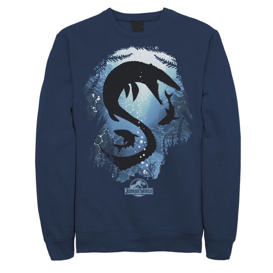 Мужской флисовый пуловер с рисунком Jurassic World Under Water Fears Licens