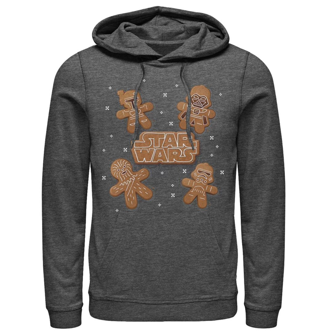 Мужской пуловер с капюшоном с рисунком Gingerbread Crew Star Wars 33751553 | Charcoal Heather фото 1