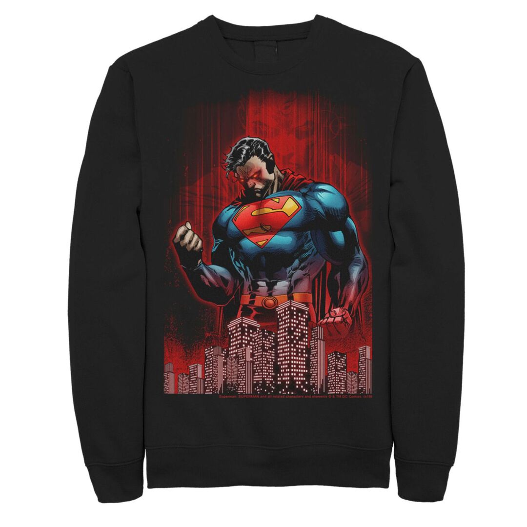 Мужская толстовка с плакатом Superman Power Flex Skyline Comic DC Comics, ч 75651465 | Black фото 1