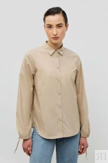 Блузка BAON Блузка BAON Хлопковая однотонная блузка с рукавами на завязках