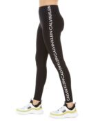 Женские леггинсы с завышенной талией и логотипом Calvin Klein, черный