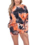 Женский комплект с шортами и топом tie dye lounge, 2 предмета White Mark 11650818 | Orange фото 1