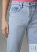 Узкие прямые джинсы с разрезами, Голубой O`Stin