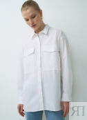 Рубашка с накладными карманами, Белый O`Stin