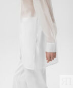 Блузка полупрозрачная с длинным рукавом белая GLVR (XL)