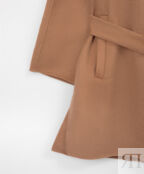 Пальто с капюшоном из ткани бибер без подкладки бежевое GLVR (L)