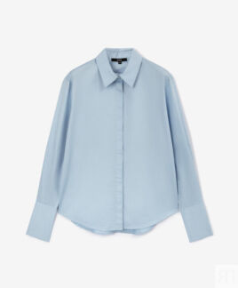 Блузка с широкими манжетами голубая GLVR (XL)