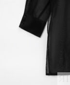 Блузка полупрозрачная с длинным рукавом черная GLVR