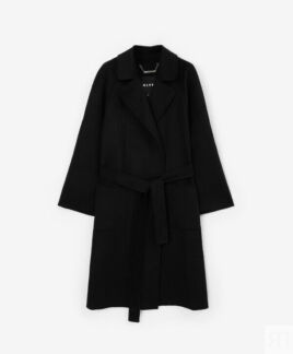 Пальто свободной формы с запахом черное GLVR (S)