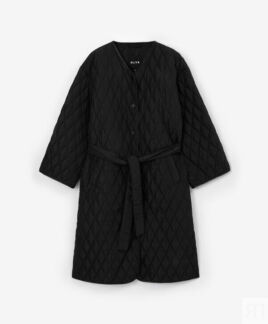 Пальто стеганое без воротника черное GLVR (XL)