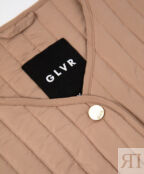 Пальто стеганое без воротника бежевое GLVR (XL)