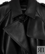 Пальто из экокожи черное GLVR (S)