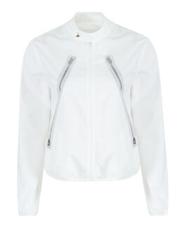Хлопковая куртка MM6 Maison Margiela S52AM0282 белый 42