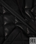 Куртка стеганая силуэта оверсайз из экокожи черная для девочек Gulliver (17