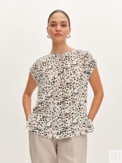 Блуза комбинированная с принтом (52) Lalis