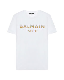 Футболка с лого, белая Balmain