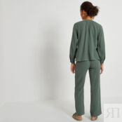 Пижама из двойной газовой хлопчатобумажной ткани  38 (FR) - 44 (RUS) зелены