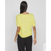 Пуловер короткий V-образный вырез тонкий трикотаж  XS желтый