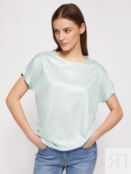 Трикотажный комбинированный топ-блузка с блеском Zolla
