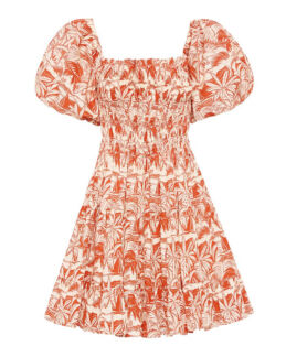 Пышное платье Palm Noosa KUB DRESS бежевый+оранжевый 6