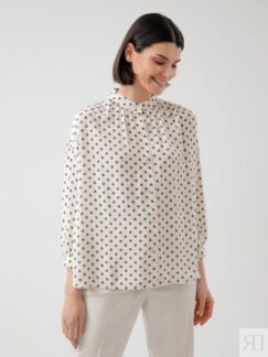 Свободная блуза из 100% вискозы с геометрическим принтом Pompa