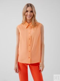 Рубашка без рукавов из 100% хлопка персикового цвета Pompa