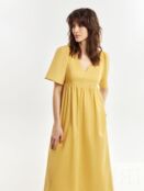 Свободное платье из 100% хлопка желтое Pompa