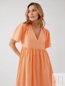 Свободное платье из 100% хлопка оранжевое Pompa