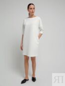 Свободное прямое платье белого цвета Pompa