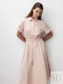 Платье из хлопковой ткани с завязками розовое Pompa