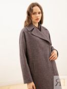 Твидовое демисезонное женское пальто серое Pompa