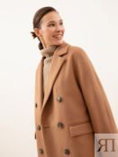 Укороченное пальто-жакет с мембраной цвета кэмел Pompa