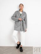 Пальто-жакет с мембраной цвета серый меланж Pompa