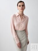 Рубашка прямого силуэта из вискозы розовая Pompa