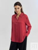 Свободная блуза из вискозы малиново-красная Pompa