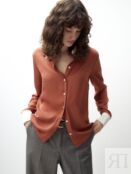 Блуза в горошек с контрастными манжетами Pompa
