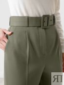 Костюмные брюки с поясом цвета хаки Pompa