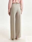 Прямые брюки из костюмной ткани песочного цвета Pompa