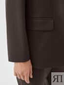 Жакет шоколадного цвета из костюмной вискозной ткани Pompa